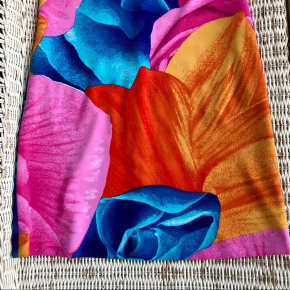 •ultra•rare• ‘Jasmine’ Vibrant Floral Watercolor Shift Dress • Size M - Picture 4 of 7